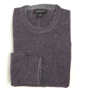 New Mens For Bloomingdales Crew Neck Wool Cashmere Honeycomb Pullover Sweater L